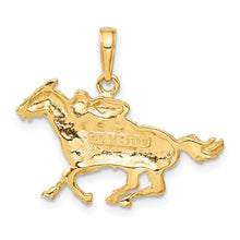 Load image into Gallery viewer, 14k Yellow Gold Race Horse and Jockey Pendant
