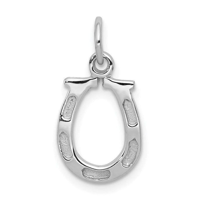 14k White or Yellow Gold Horseshoe Charm or Pendant, 10mm (3/8 inch)