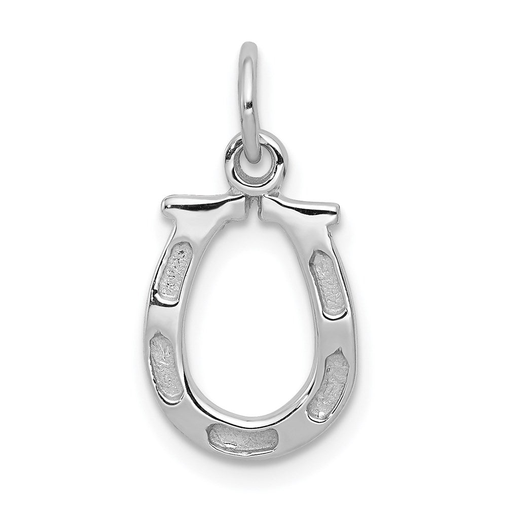 14k White or Yellow Gold Horseshoe Charm or Pendant, 10mm (3/8 inch)