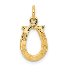 Load image into Gallery viewer, 14k White or Yellow Gold Horseshoe Charm or Pendant, 10mm (3/8 inch)