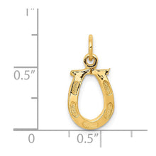Load image into Gallery viewer, 14k White or Yellow Gold Horseshoe Charm or Pendant, 10mm (3/8 inch)