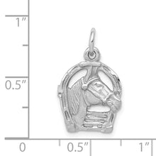 Load image into Gallery viewer, 14k Yellow or White Gold Horse Head &amp; Horseshoe Charm or Pendant, 13mm