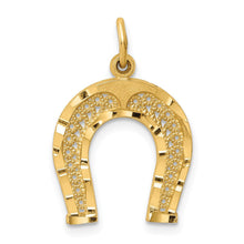 Load image into Gallery viewer, 14k Yellow Gold Horseshoe Charm or Pendant, 15mm (9/16 inch)