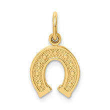Load image into Gallery viewer, 14k Yellow Gold Satin and Polished Horseshoe Charm or Pendant, 10mm