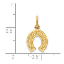 Load image into Gallery viewer, 14k Yellow Gold Satin and Polished Horseshoe Charm or Pendant, 10mm