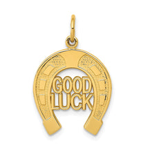 Load image into Gallery viewer, 14k Yellow Gold Good Luck Horseshoe Charm or Pendant, 15mm (9/16 inch)