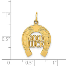 Load image into Gallery viewer, 14k Yellow Gold Good Luck Horseshoe Charm or Pendant, 15mm (9/16 inch)