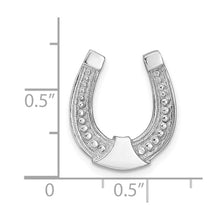 Load image into Gallery viewer, 14k White Gold Horseshoe Chain Slide Pendant, 15mm (9/16 inch)