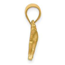 Load image into Gallery viewer, 14k Yellow Gold Satin &amp; Diamond-Cut Horse Pendant, 18mm (11/16 Inch)