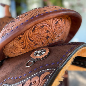 Alamo Saddlery 12 Inch Pocket Full of Daisy Barrel Saddle