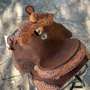 Alamo Saddlery 12 Inch Pocket Full of Daisy Barrel Saddle