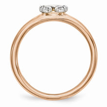 Load image into Gallery viewer, Rose Gold Tone Sterling Silver .07Ctw Diamond 7mm Horseshoe Stack Ring