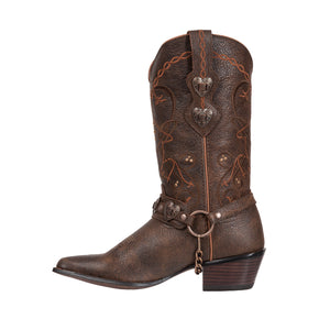 Durango Women's Crush Brown Heartbreaker Leather Snip Toe Boot RD4155