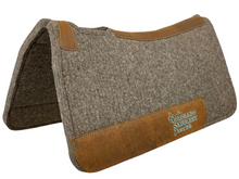Load image into Gallery viewer, Colorado 1&quot; 32&quot;x32&quot; Chocolate Grey 100% Compressed Wool Saddle Pad with Turquoise Stitching 19-240