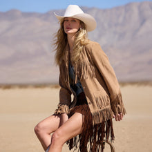 Load image into Gallery viewer, Stetson Women's Light Tan Fringe Suede Jacket 0074