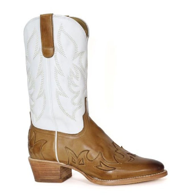 Stetson Women's Jo White Leather Round Toe Boots 1468