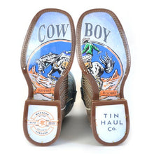 Load image into Gallery viewer, Tin Haul Men&#39;s Quantum / Retro Rodeo Brown Leather Square Toe Boots 0522