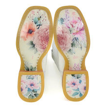 Load image into Gallery viewer, Tin Haul Women&#39;s Wedding Yes I Do White Leather Square Toe Boots 1513