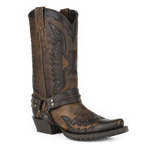 Stetson Brown Men's Biker Outlaw Eagle Square Toe 3631