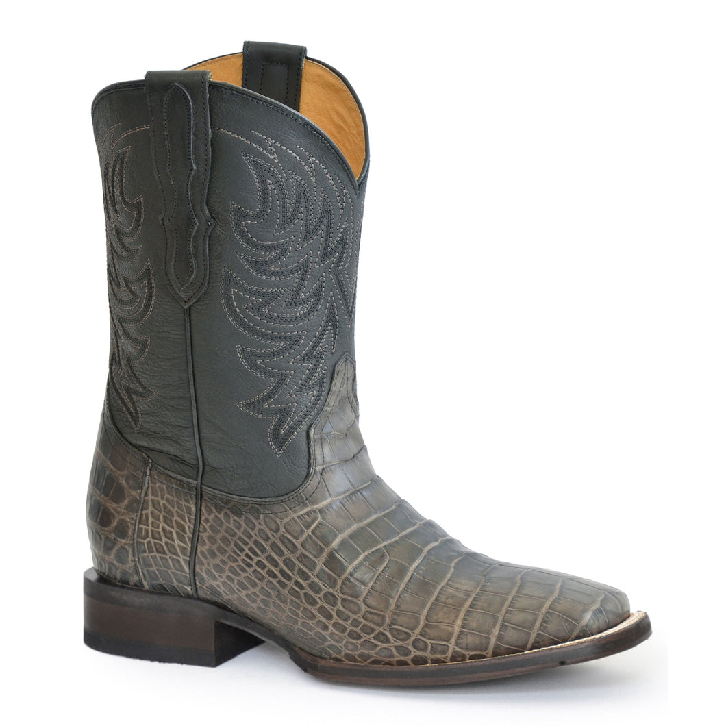 Stetson Grey Men's Aces Alligator Square Toe 4046