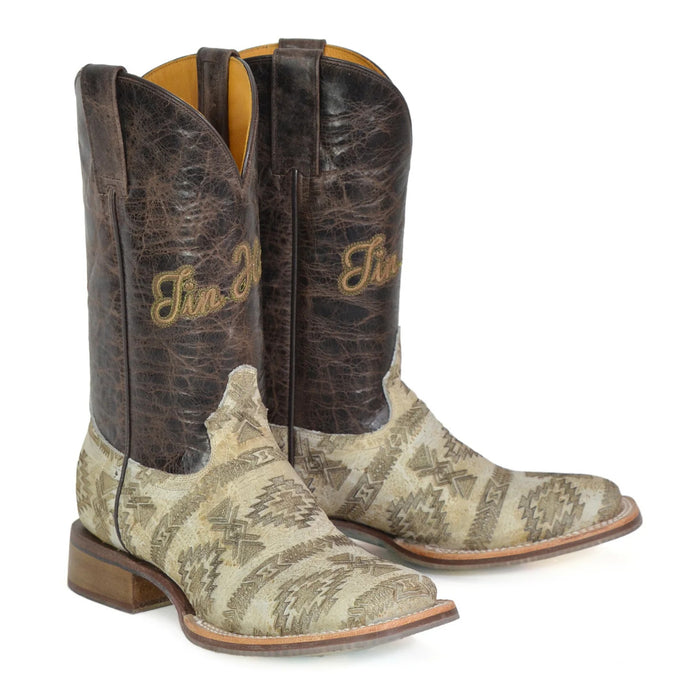 Tin Haul Women's Sign Of The Sun Desert Floral Brown Square Toe Boots 1511