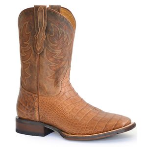 Stetson Brown Men's Aces Alligator Square Toe 4047