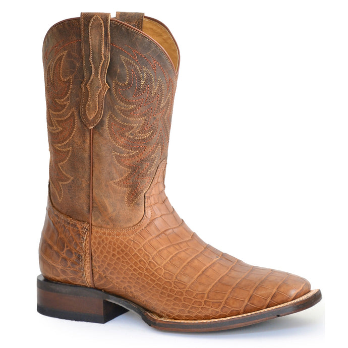 Stetson Brown Men's Aces Alligator Square Toe 4047