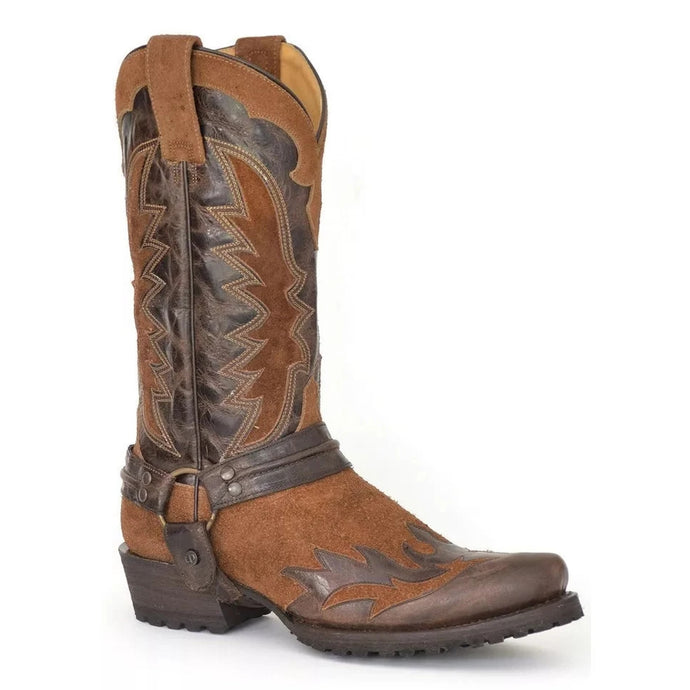 Stetson Tan Men's Outlaw Wings Biker Square Toe 3861