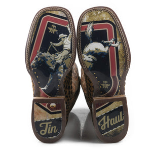 Tin Haul Men's Dream Weaver / Bronc Rider Square Toe Boots 14-020-0077-0475 TA