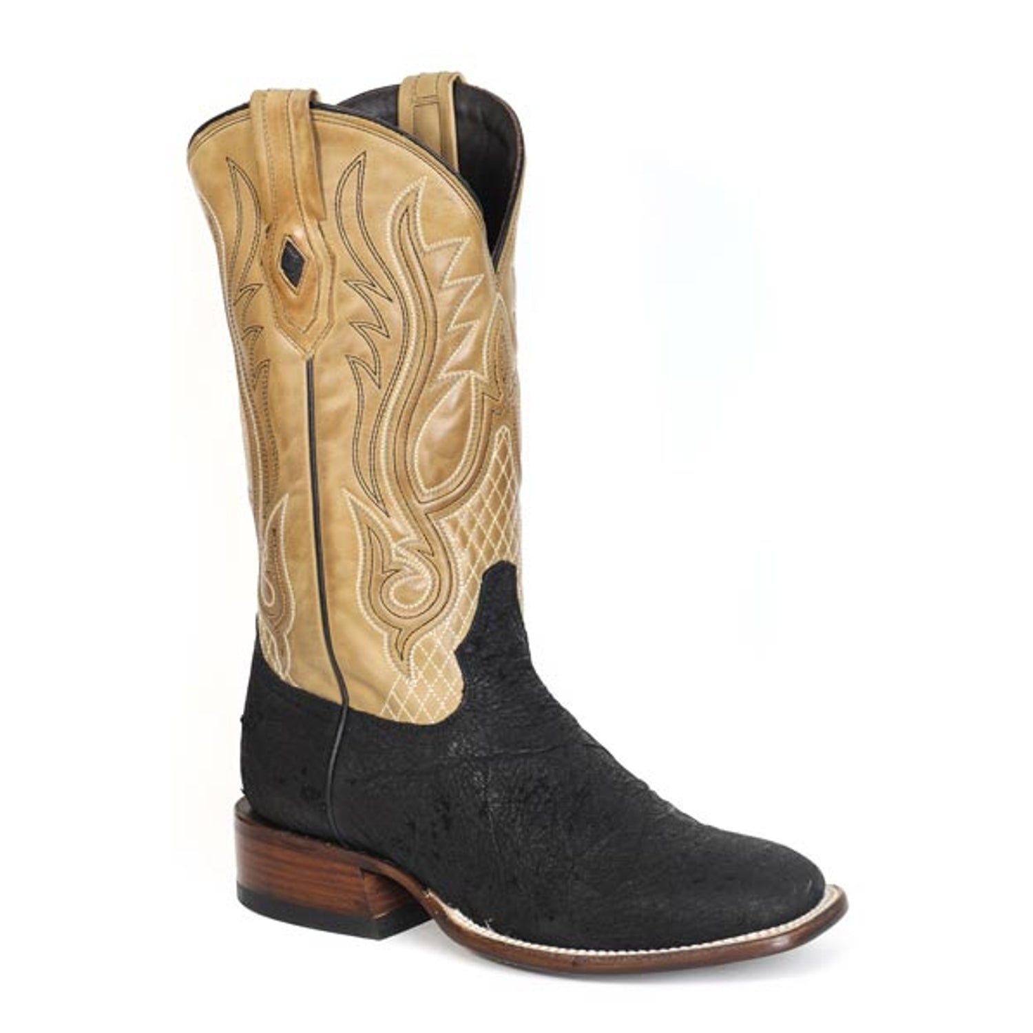 Stetson Black Men's Thunder Exotic Genuine Elephant Square Toe Boots 0700
