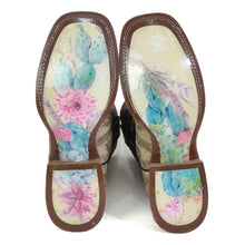Load image into Gallery viewer, Tin Haul Women&#39;s Sign Of The Sun Desert Floral Brown Square Toe Boots 1511