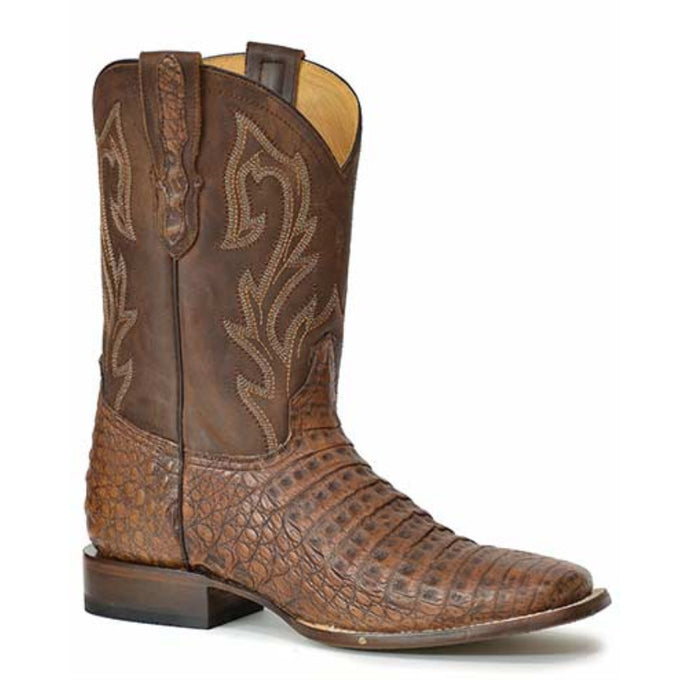 Stetson Men's Cameron Brown Caiman Square Toe Boots 3805