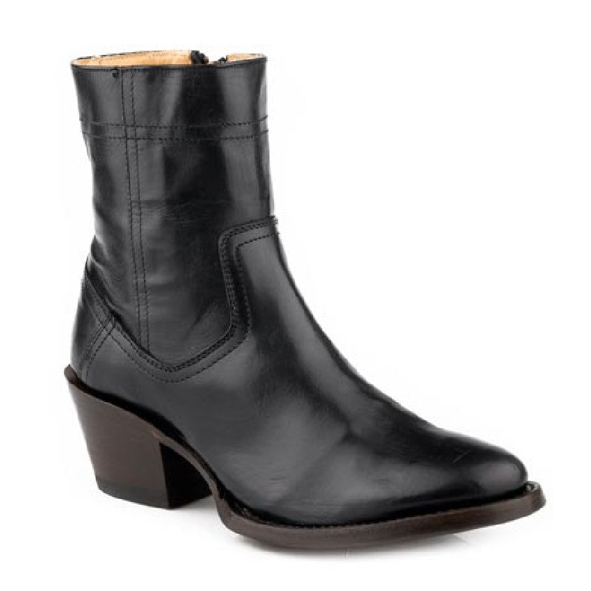 Stetson Women's Ramsey Black Leather Round Toe Boots 1523