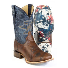 Load image into Gallery viewer, Tin Haul Men&#39;s Dealers Choice Brown Leather Square Toe Boots 0551