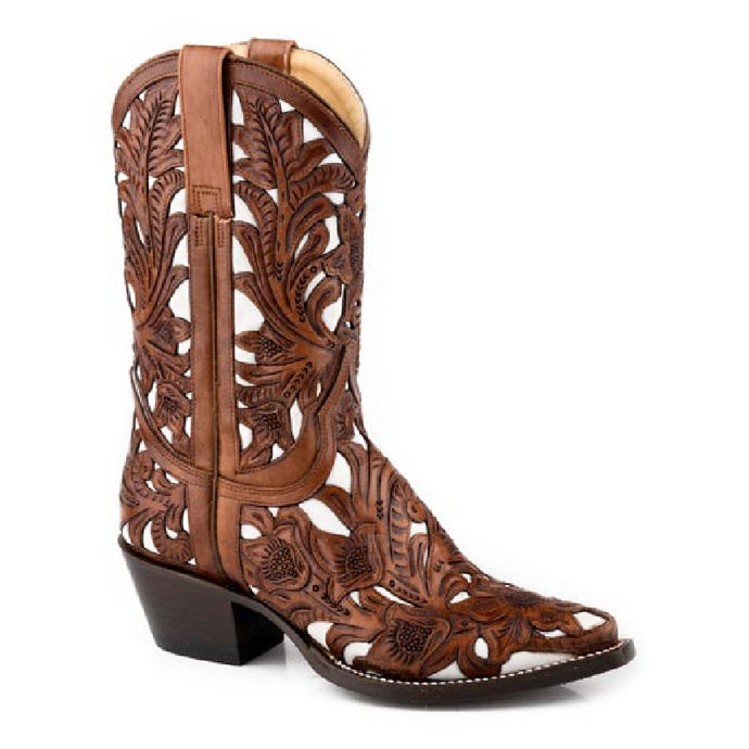 Stetson Women's Abilene Brown Leather Snip Toe Boots 0347