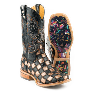 Tin Haul Women's Oola La La Brown Square Toe Boots 1383