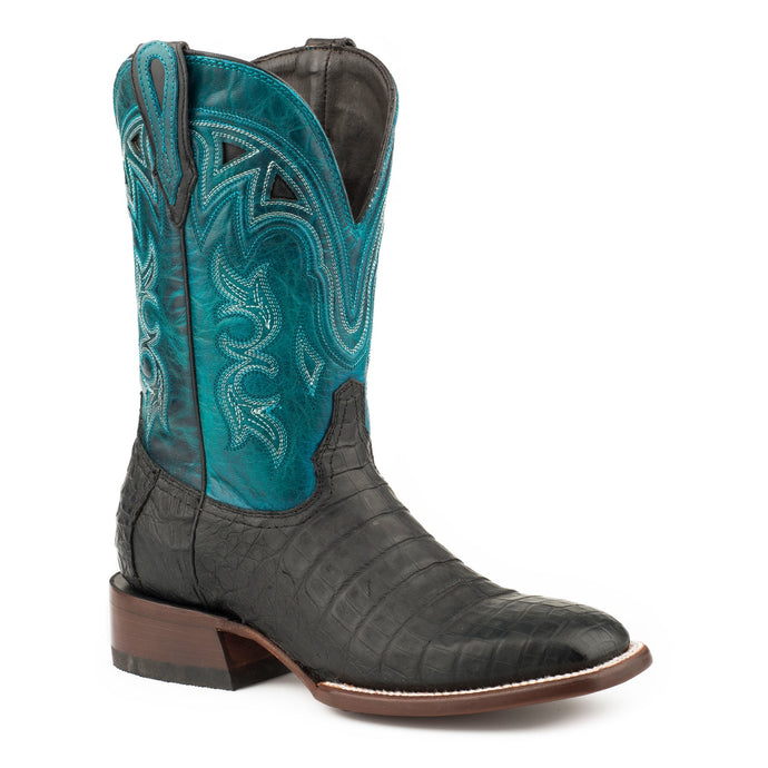 Stetson Black Women's Lovington Caiman Medium Square Toe 0700