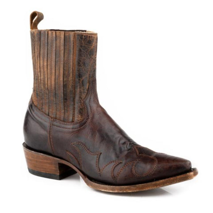 Stetson Women's Sidney Brown Leather Snip Toe Boots 0358