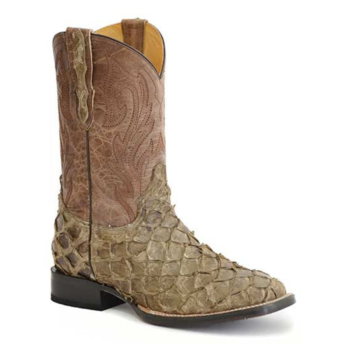 Stetson Brown Men's Predator Pirarucu Square Toe 3801