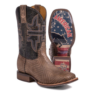 Tin Haul Men's Rowdy / American Rodeo Square Toe Boots 14-020-0077-0430 TA