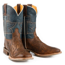 Load image into Gallery viewer, Tin Haul Men&#39;s Guitar Man / Rock On Brown Leather Square Toe Boots 0533
