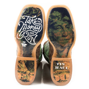 Tin Haul Men's Deuce / Take The Money And Run Square Toe Boots 14-020-0007-0350 BR