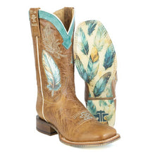Load image into Gallery viewer, Tin Haul Women&#39;s Plume / Light As A Feather Tan Goat Leather Square Toe Boots 1562