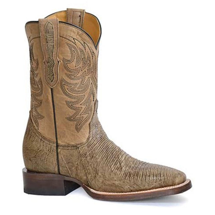 Stetson Brown Men's Saurian Lizard Square Toe 4044