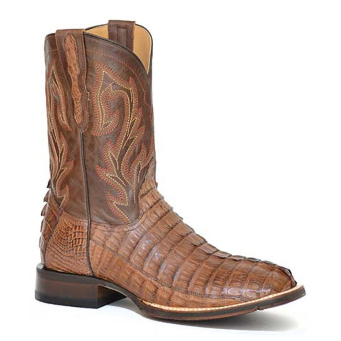 Stetson Men's Cameron Brown Caiman Square Toe Boots 3885