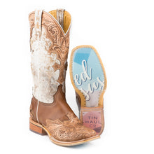 Load image into Gallery viewer, Tin Haul Women&#39;s With Y&#39;all Need Jesus Sole Tan Square Toe Boots 1415