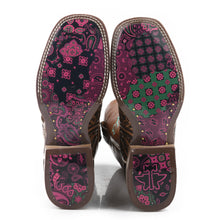 Load image into Gallery viewer, Tin Haul Women&#39;s Paisley Queen / Bandana Patchwork Square Toe Boots 14-021-0007-1473 MU