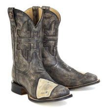 Load image into Gallery viewer, Tin Haul Men&#39;s Twenty-one / Gambler Winning Black Leather Square Toe Boots 0560