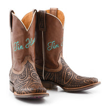 Load image into Gallery viewer, Tin Haul Women&#39;s Paisley Queen / Bandana Patchwork Square Toe Boots 14-021-0007-1473 MU