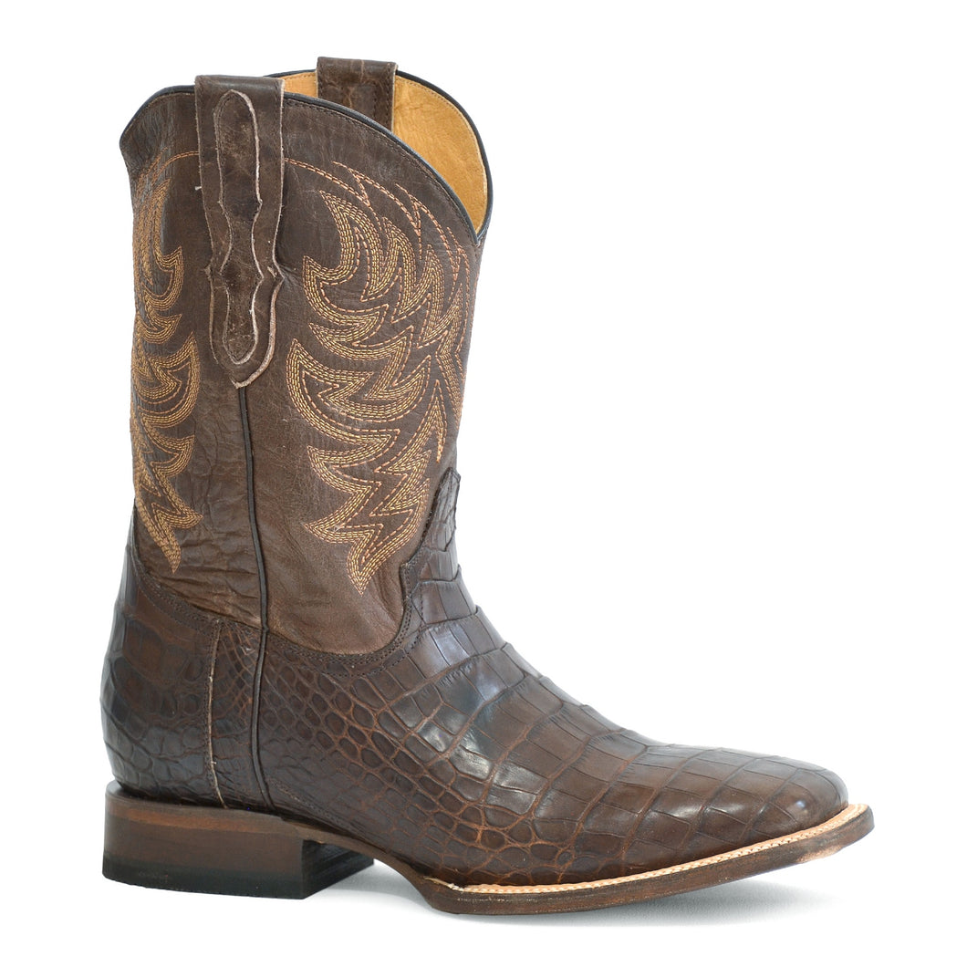 Stetson Brown Men's Aces Alligator Square Toe 4045